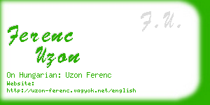 ferenc uzon business card